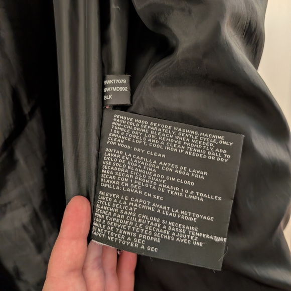 Women's Nine West Black Puffer Coat with Detachable Faux Fur Hood - Picture 7 of 7